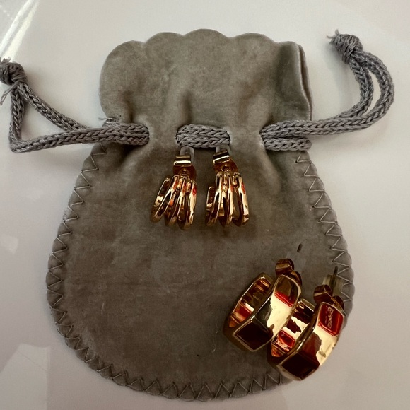 NWOT-  Gold-Tone Hoop Earrings.  2 pairs - Picture 2 of 4